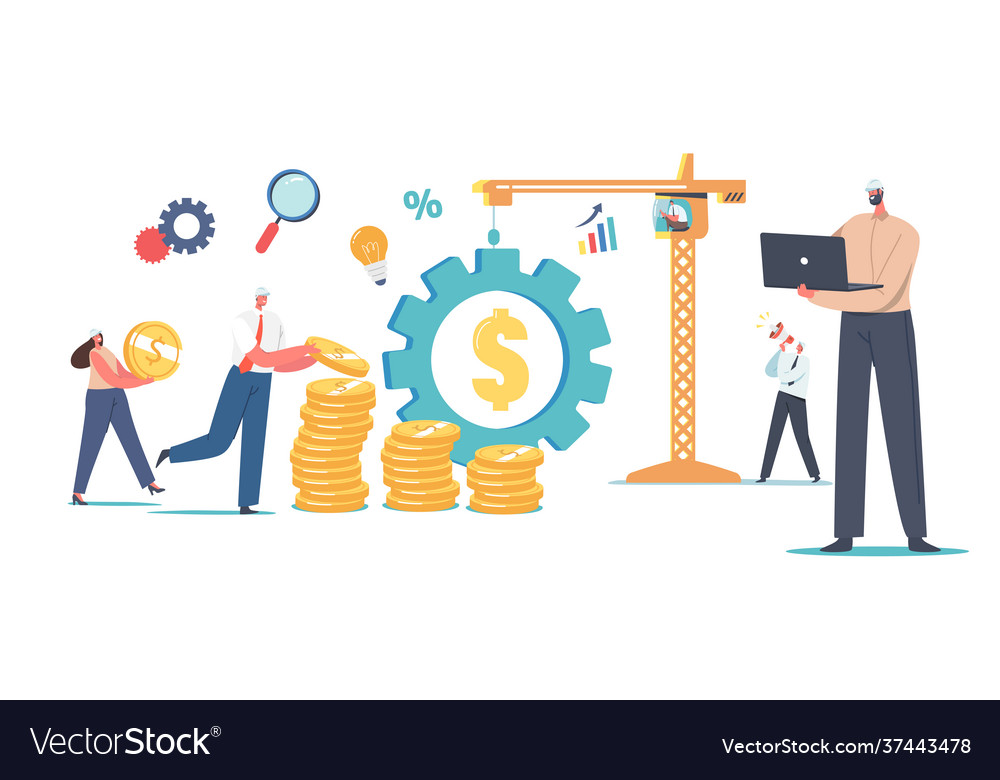 Value engineering concept engineers characters in Vector Image
