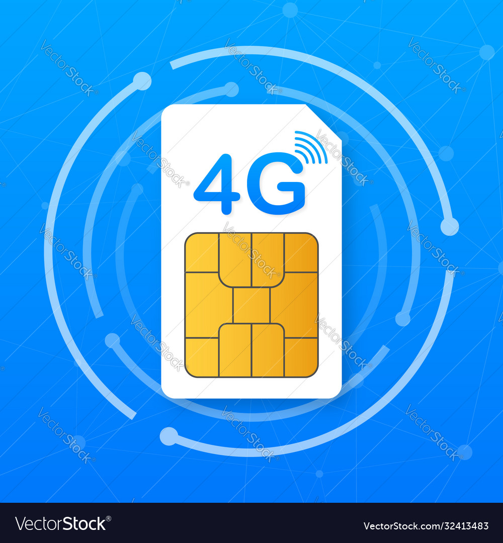 4g sim card mobile telecommunications technology Vector Image