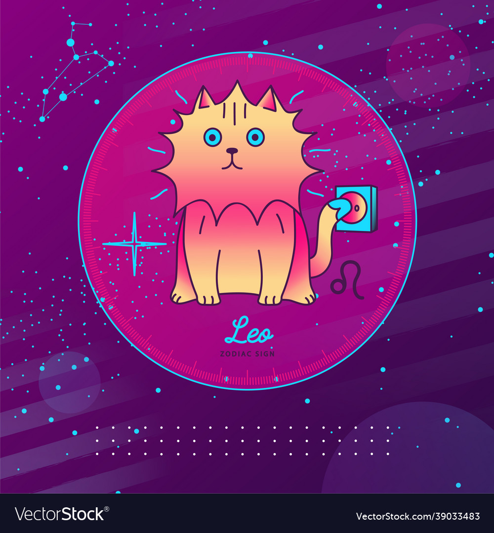Astrology leo zodiac sign funny cat Royalty Free Vector Astrology leo zodiac sign funny cat Royalty Free Vector