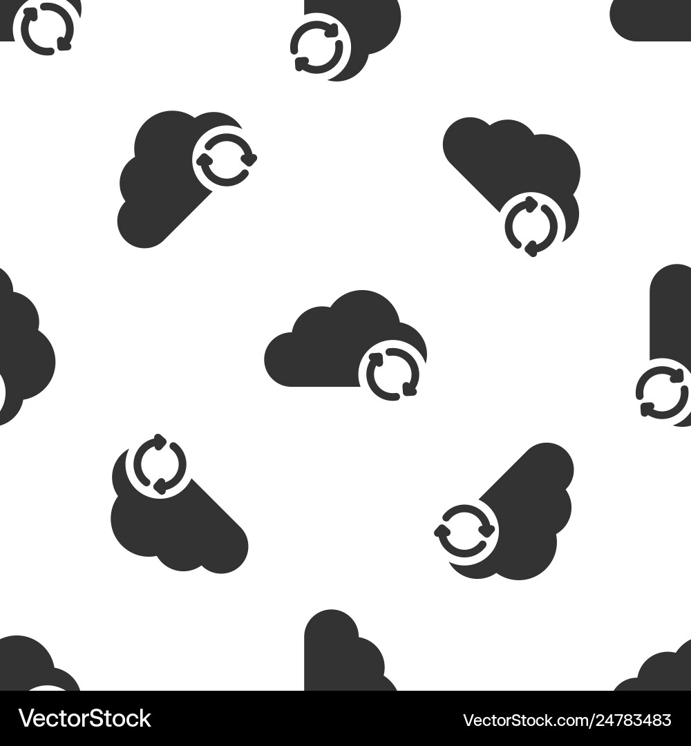 Grey cloud sync refresh icon isolated seamless Vector Image