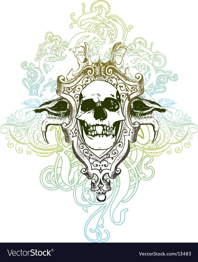 Heraldic skulls Royalty Free Vector Image - VectorStock