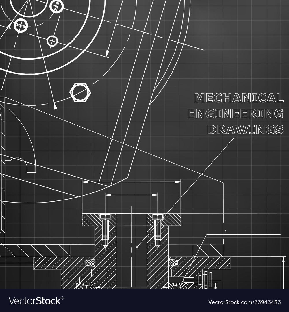 Mechanics technical design black background grid