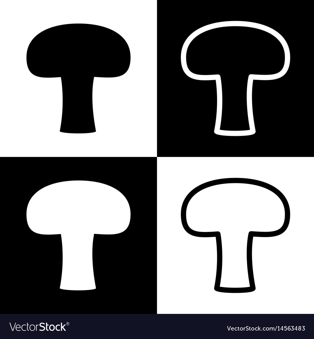 Mushroom simple sign black and white