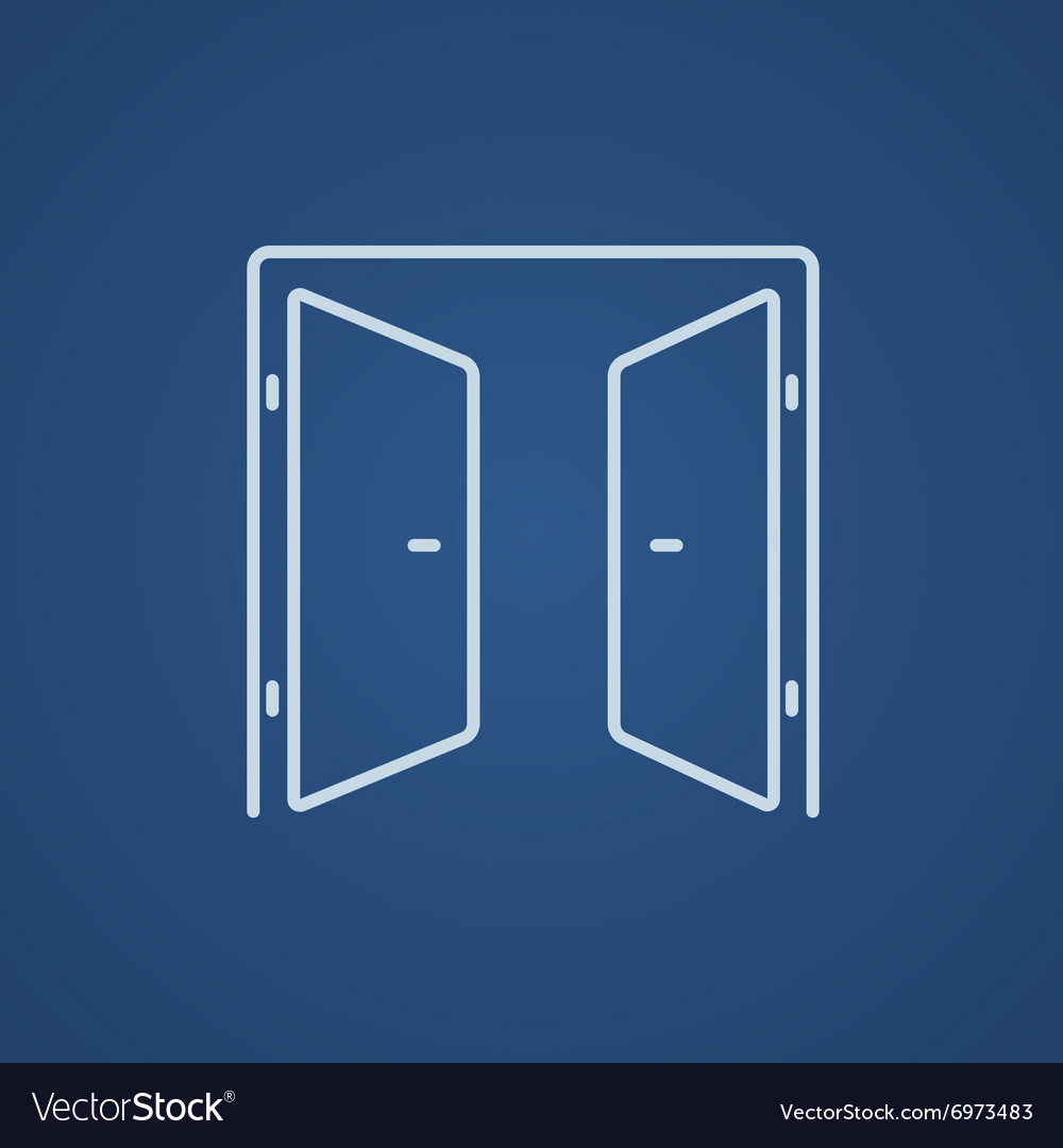 Open doors line icon