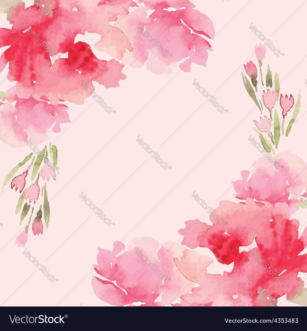 Peonies watercolor Royalty Free Vector Image - VectorStock