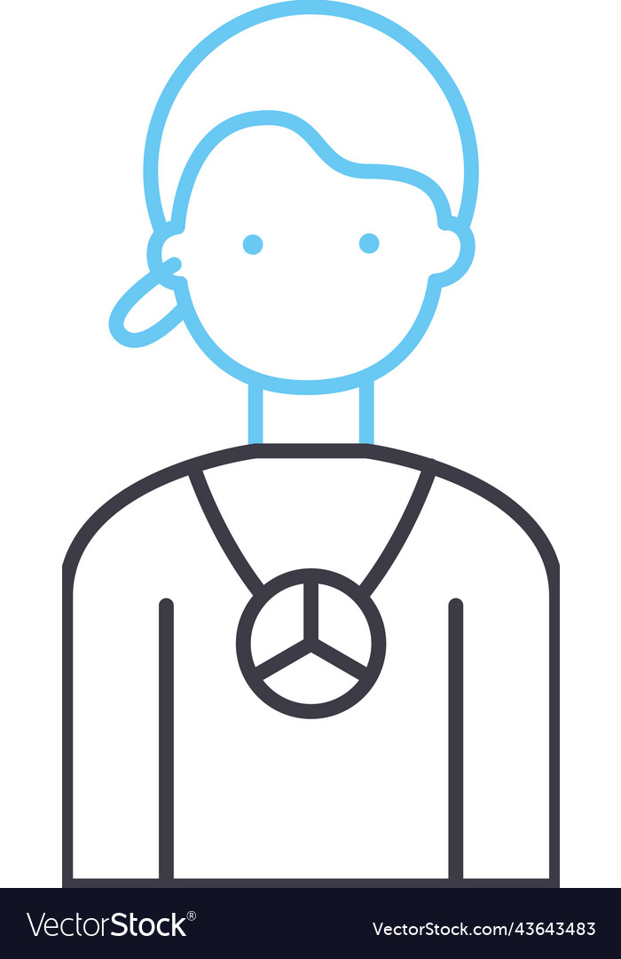 Young kid avatar line icon outline symbol