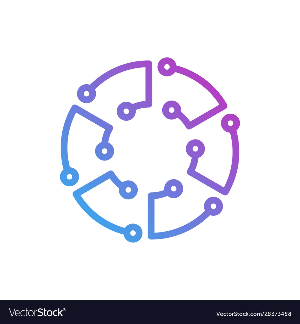 Circuit Logo Design Vorlage kreisförmiges Symbol