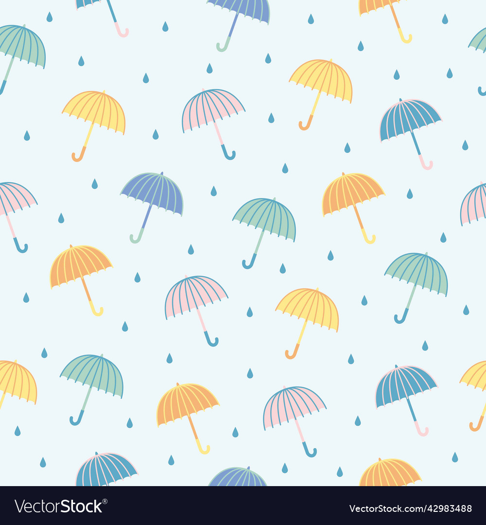 Color umbrellas seamless pattern