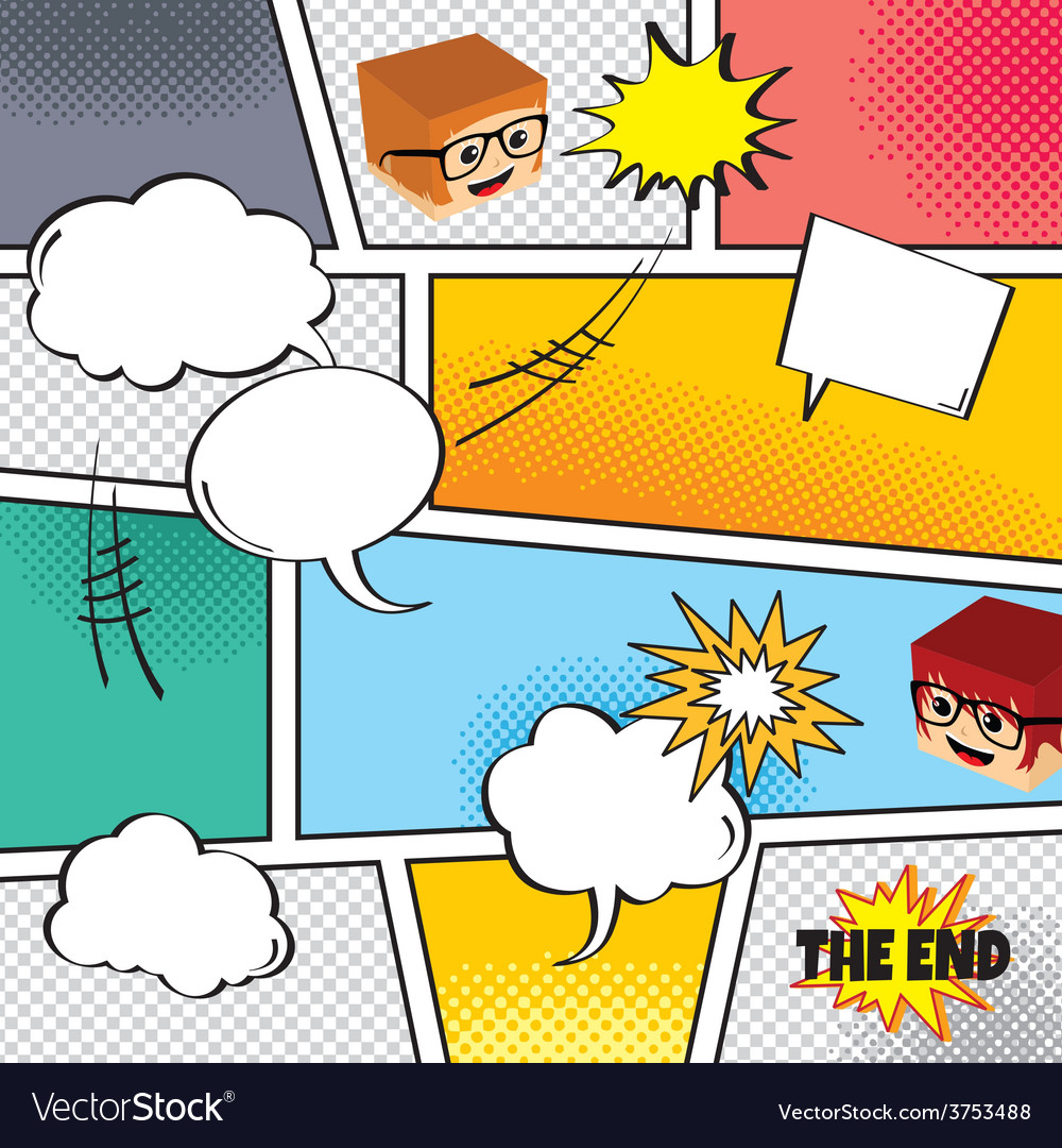 Comic template element with speech bubble halftone