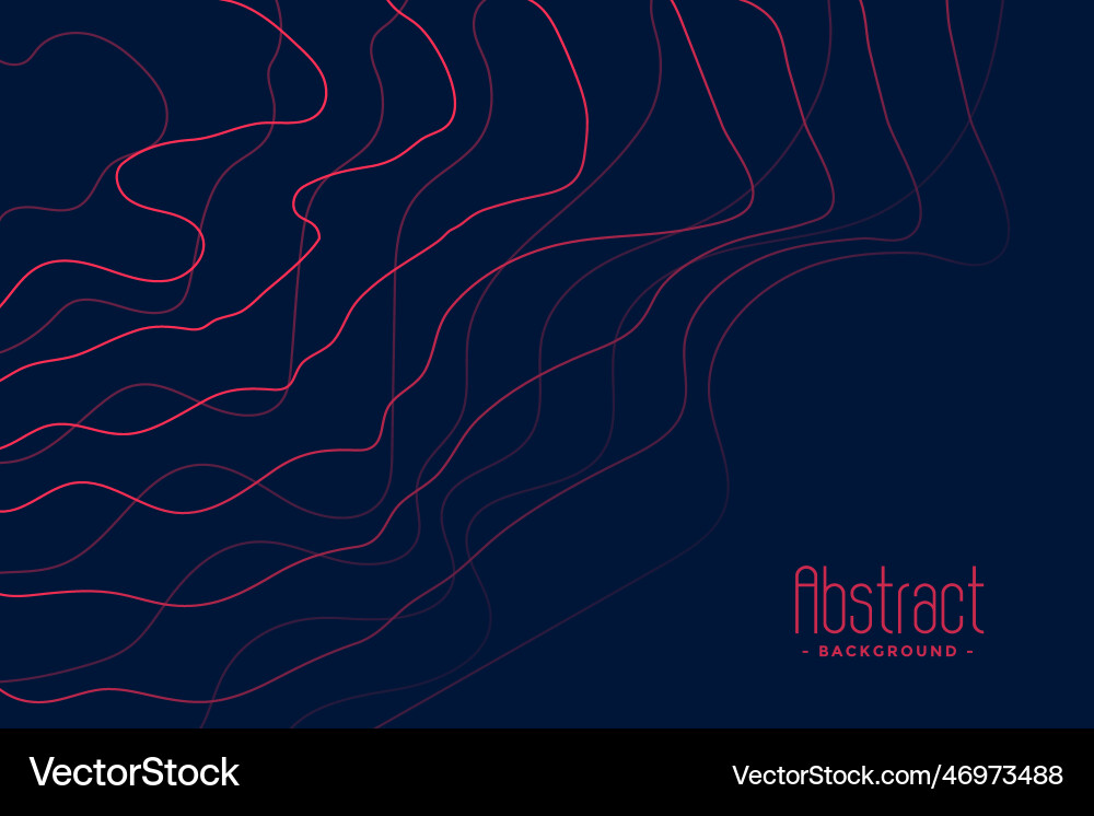 Dark blue background with abstract pink lines Vector Image
