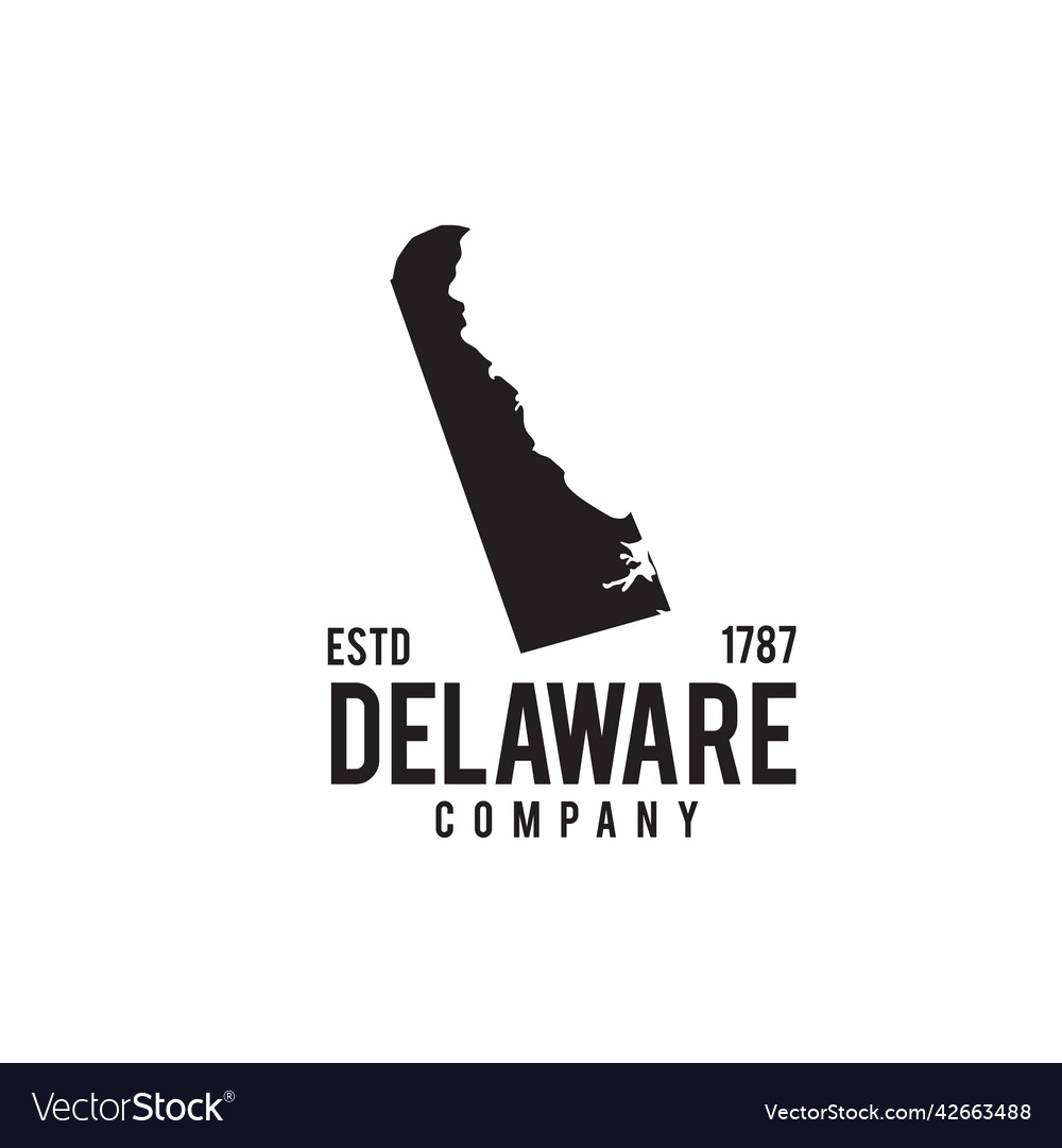 Delaware state map Umriss Logo Design