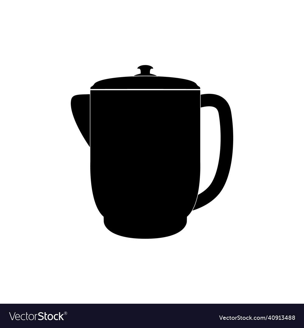 Icon of a teapot-coffee pot with water in black