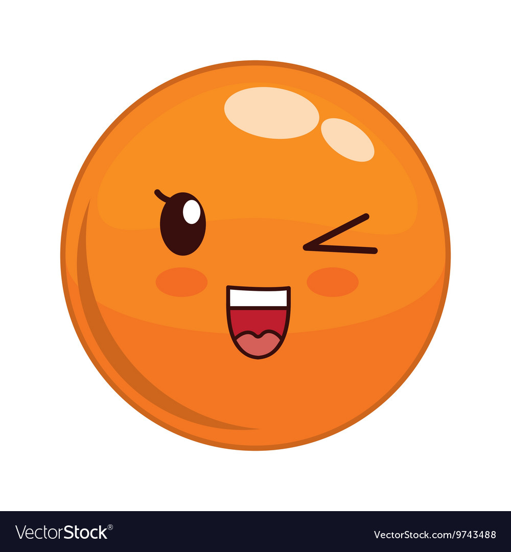 Kawaii face icon cartoon face design Royalty Free Vector