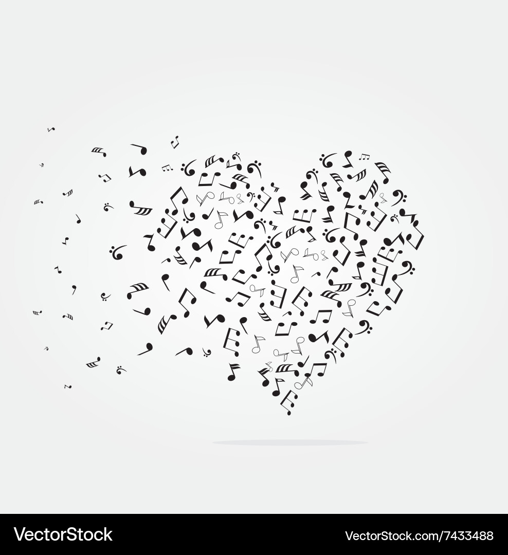 Note heart Royalty Free Vector Image - VectorStock