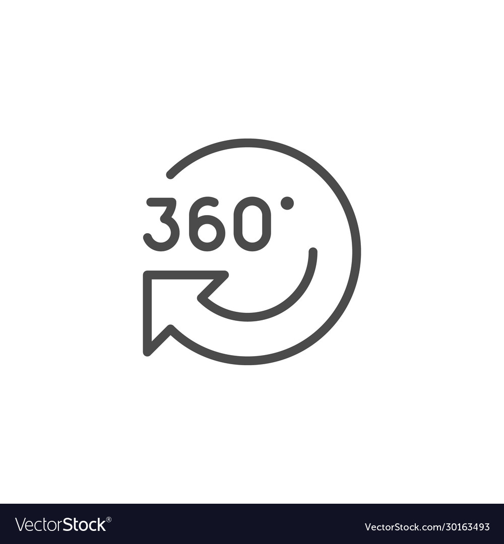 360 rotation line outline modern icon Royalty Free Vector