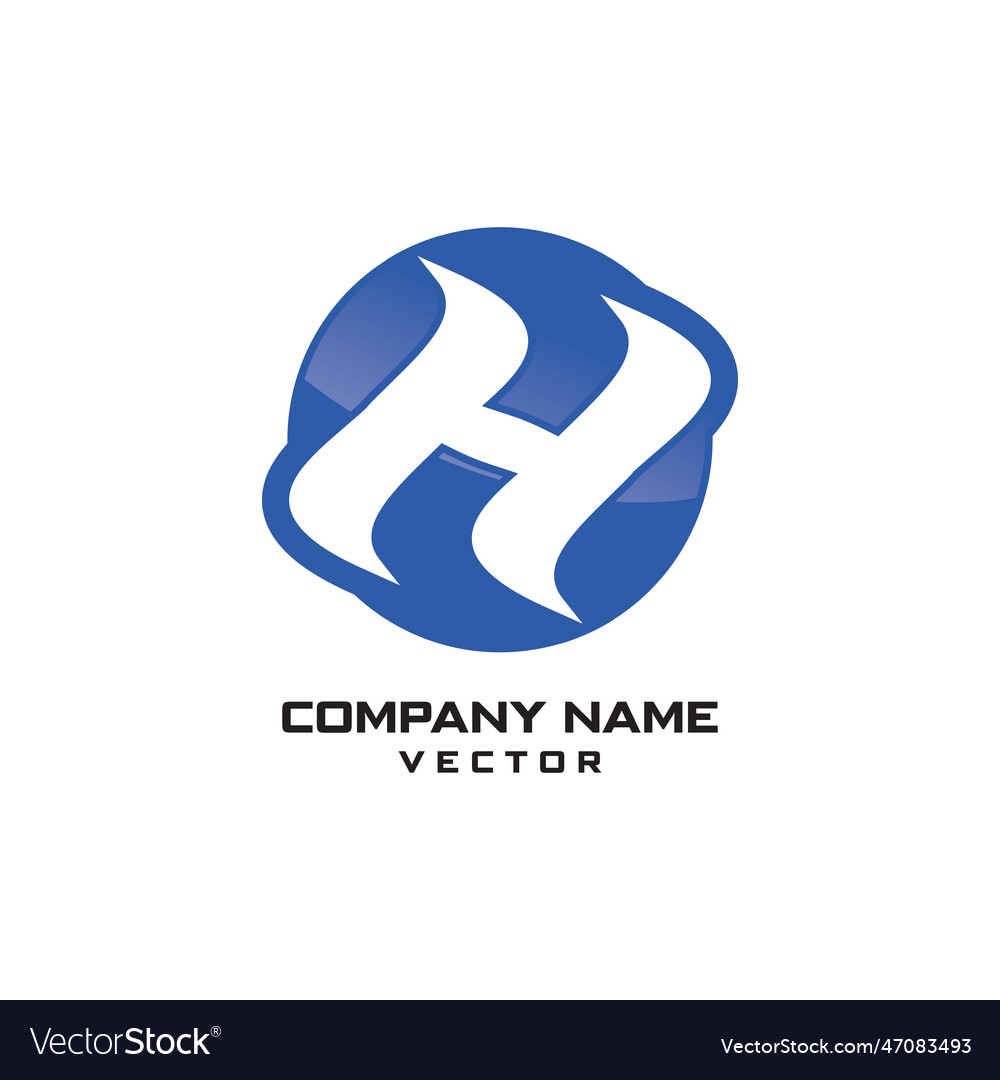 Abstract h symbol company logo design Royalty Free Vector