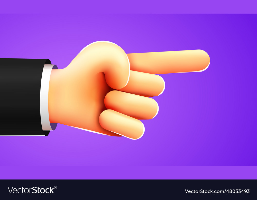 Businessman hand pointing direction cartoon 3d