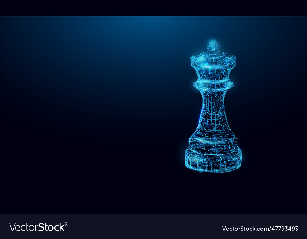 Chess king low poly figure success business Vector Image