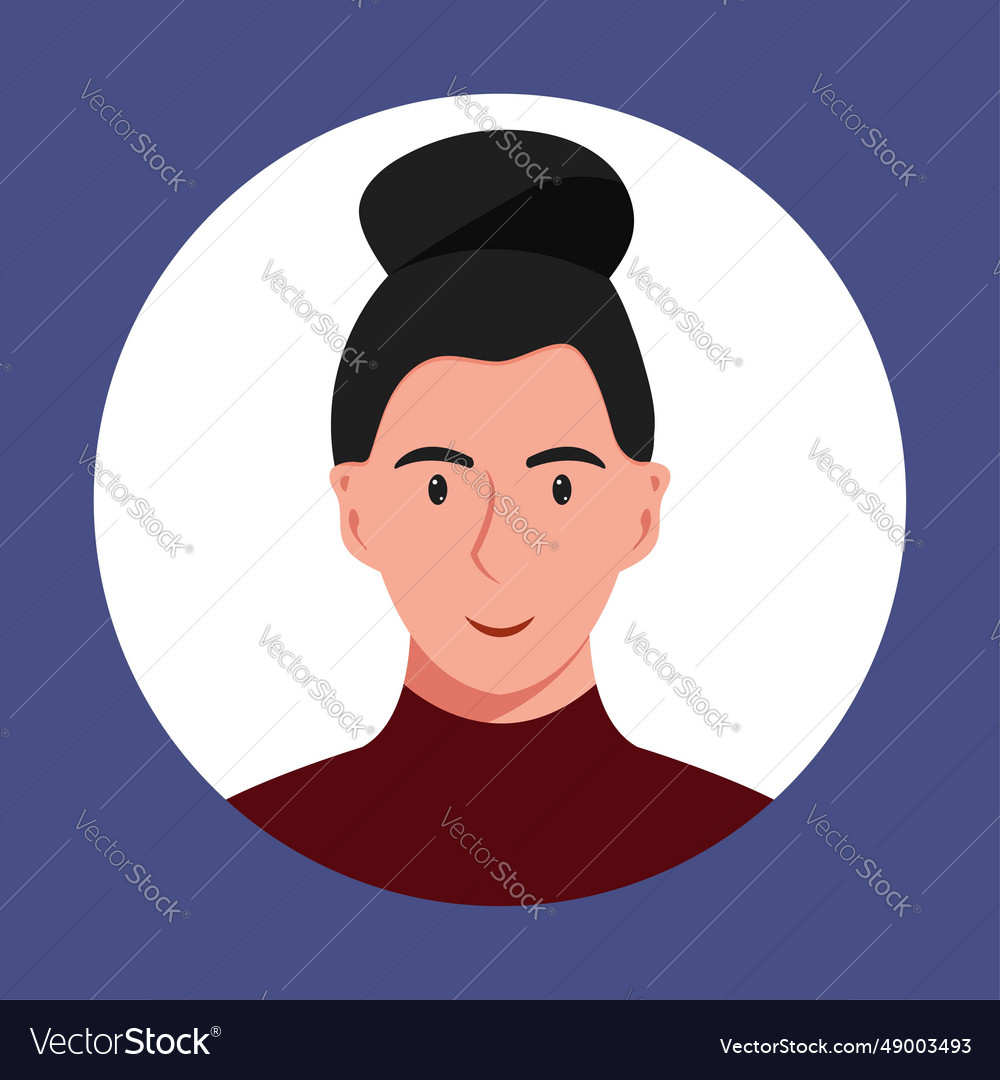 Circle the avatar with face of a young person Vector Image