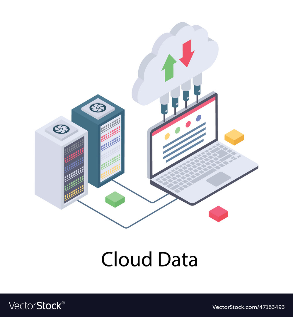 Cloud data isometric icon Royalty Free Vector Image