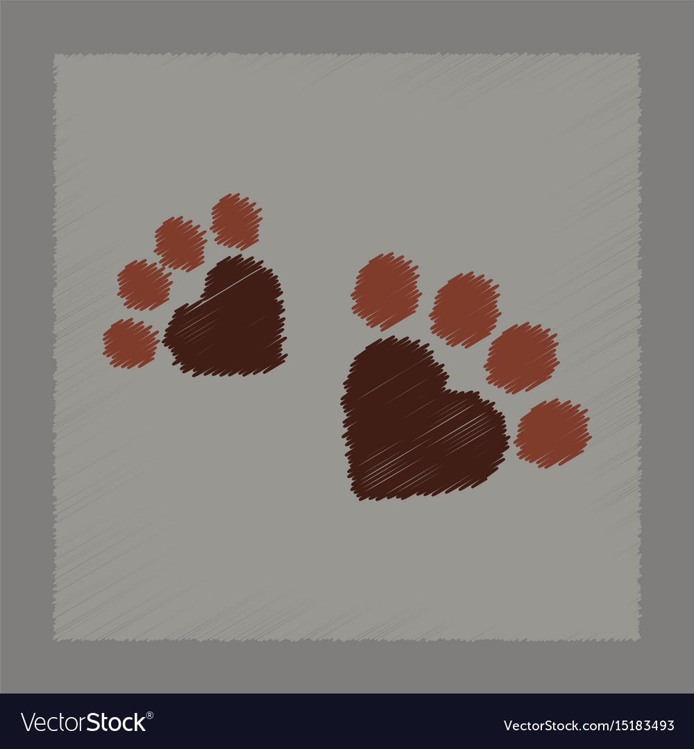 Flat shading style icon cat tracks