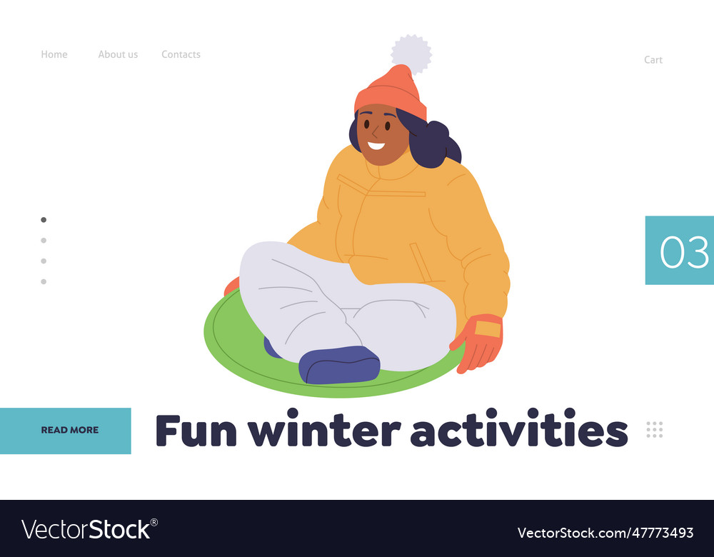 Fun winter activities landing page design template