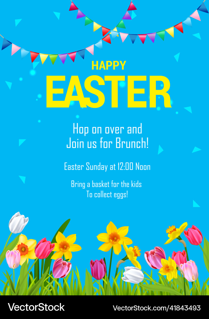 Happy easter poster Royalty Free Vector Image - VectorStock