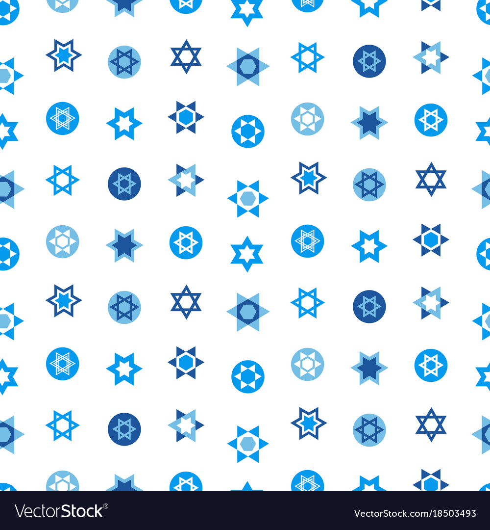 Jewish stars set seamless pattern star of david