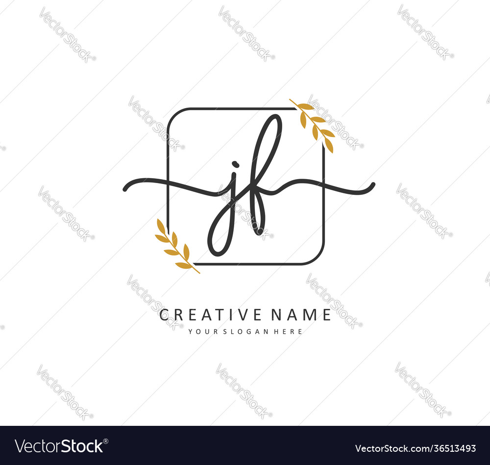 Jf initial letter handwriting and signature logo