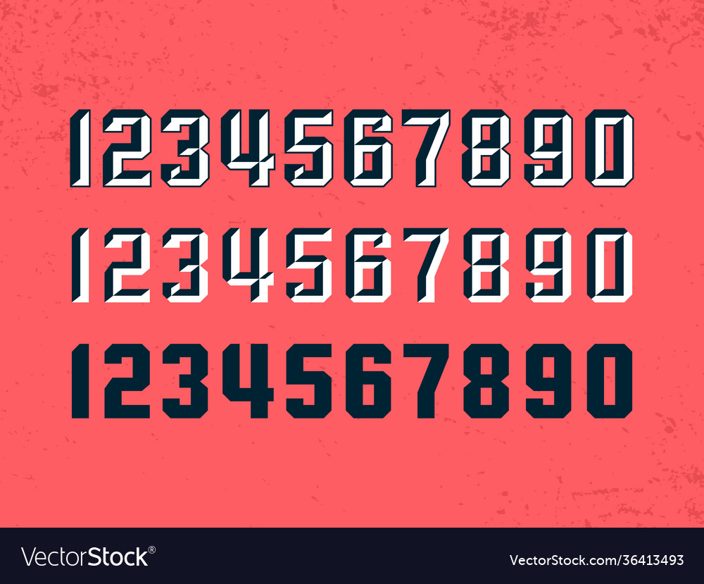 Modern professional numbers in sport theme vector image Modern professional numbers in sport theme
