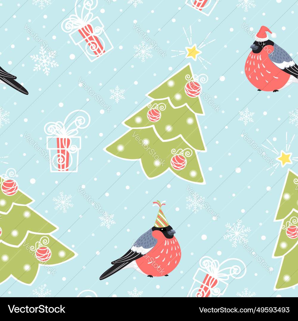 Seamless pattern with christmas tree Royalty Free Vector