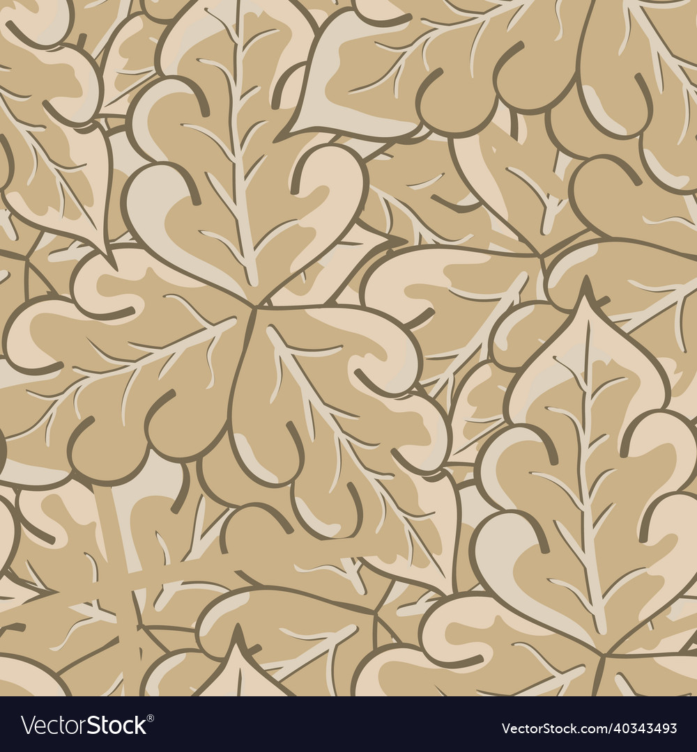 Stylized oak leaf seamless pattern Royalty Free Vector Image