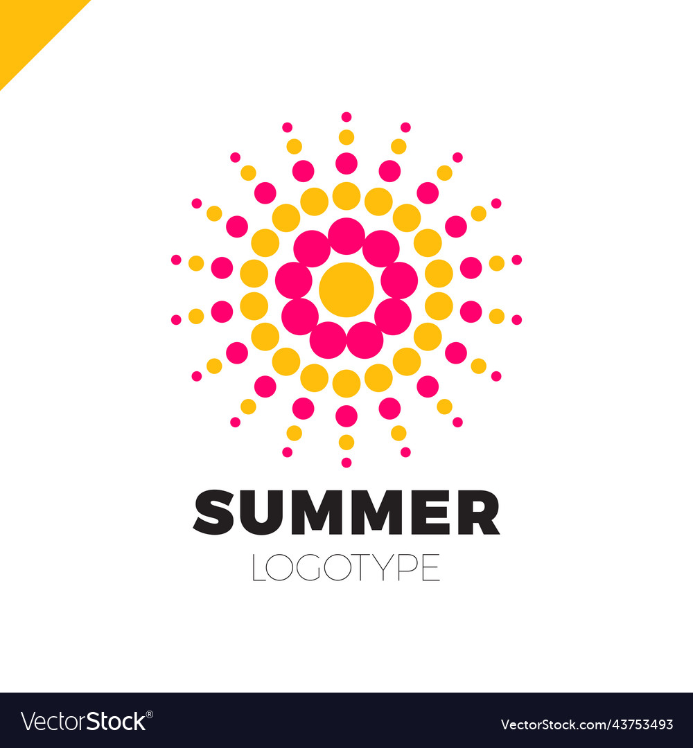 Summer sun with dot logo creative circle or dots