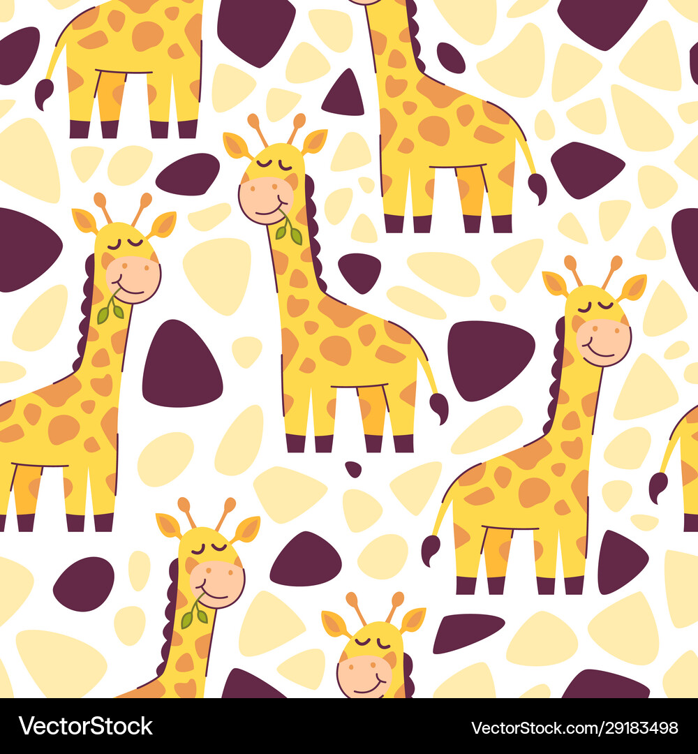 Adorable giraffe seamless pattern Royalty Free Vector Image