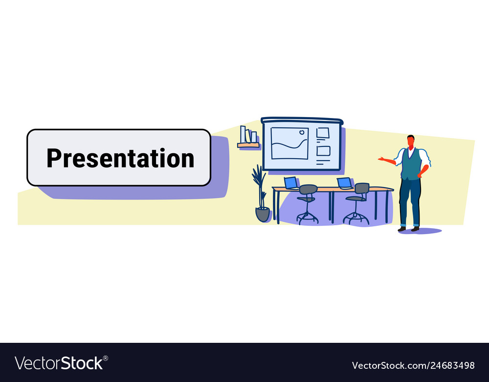 Businessman presenting financial statistic graph