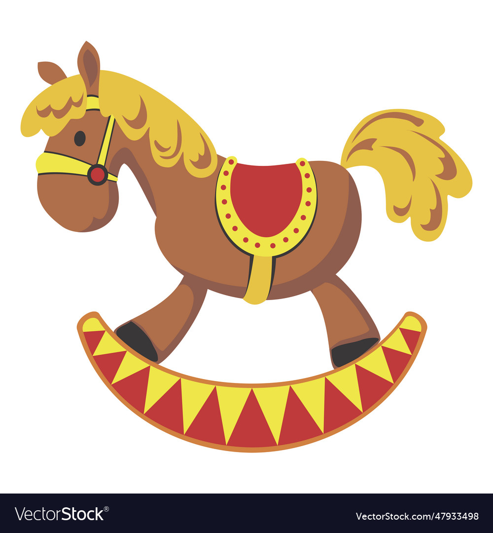 Cartoon rocking horse Royalty Free Vector Image