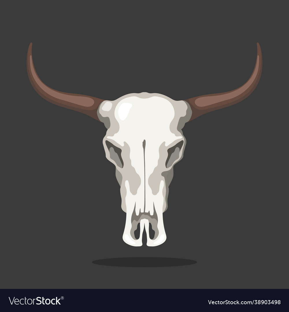 Cow skull icon isolated bull bone animal head vector image Cow skull icon isolated bull bone animal head