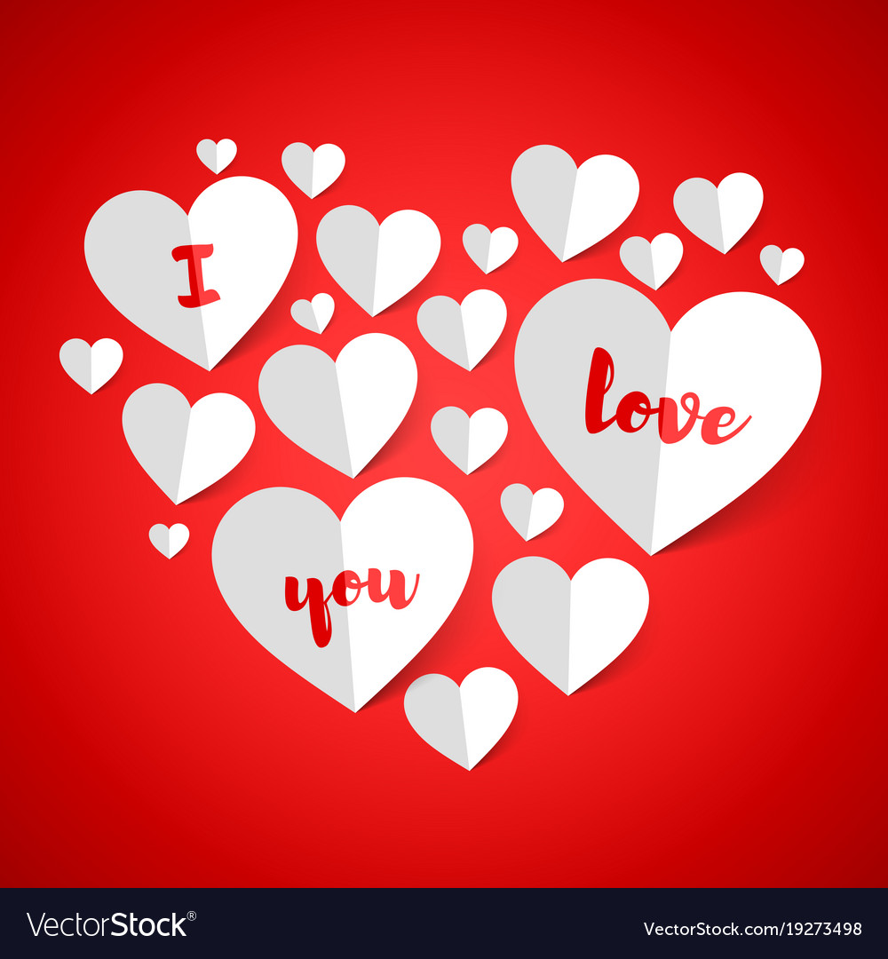 I love you happy valentines day red pink Vector Image