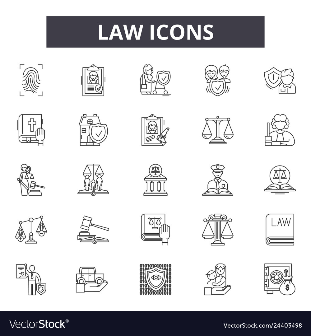Law icon line icons for web and mobile design Vector Image