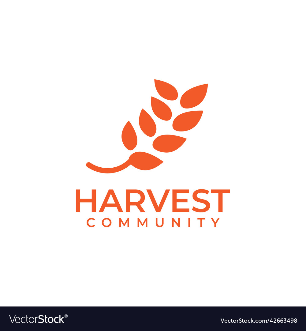 Leaf harvest icon logo design Royalty Free Vector Image