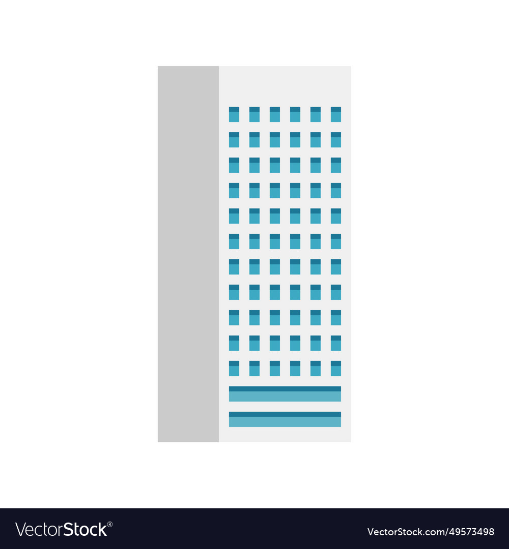 Modern city building isolated flat cartoon Vector Image