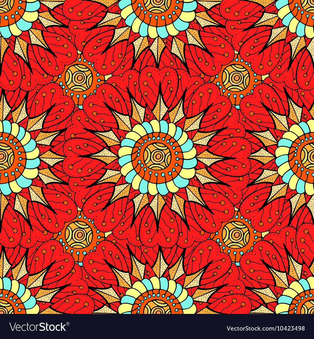 Red floral pattern Royalty Free Vector Image VectorStock