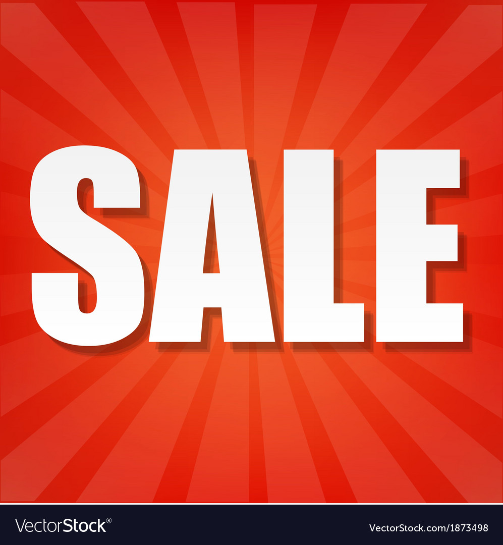 Sale text with red sunburst Royalty Free Vector Image