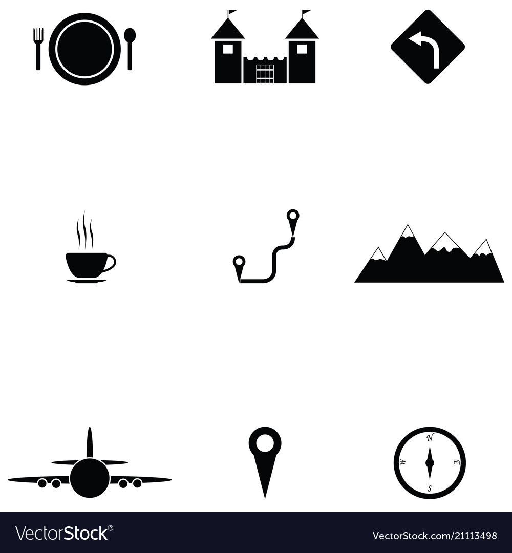 Tourism icon set