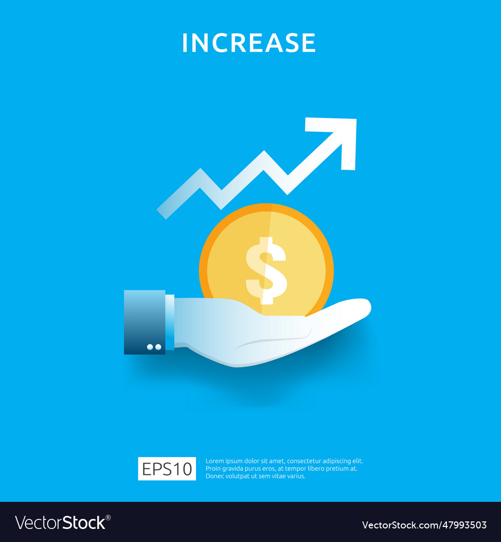 Business chart on hand income salary rate