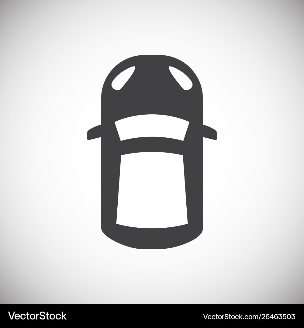 Car top view icon on background for graphic Vector Image