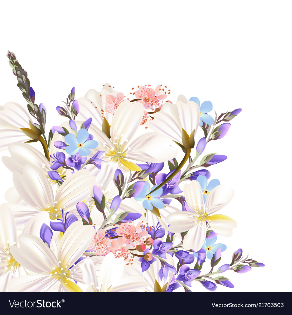 Floral background with flowers Royalty Free Vector Image