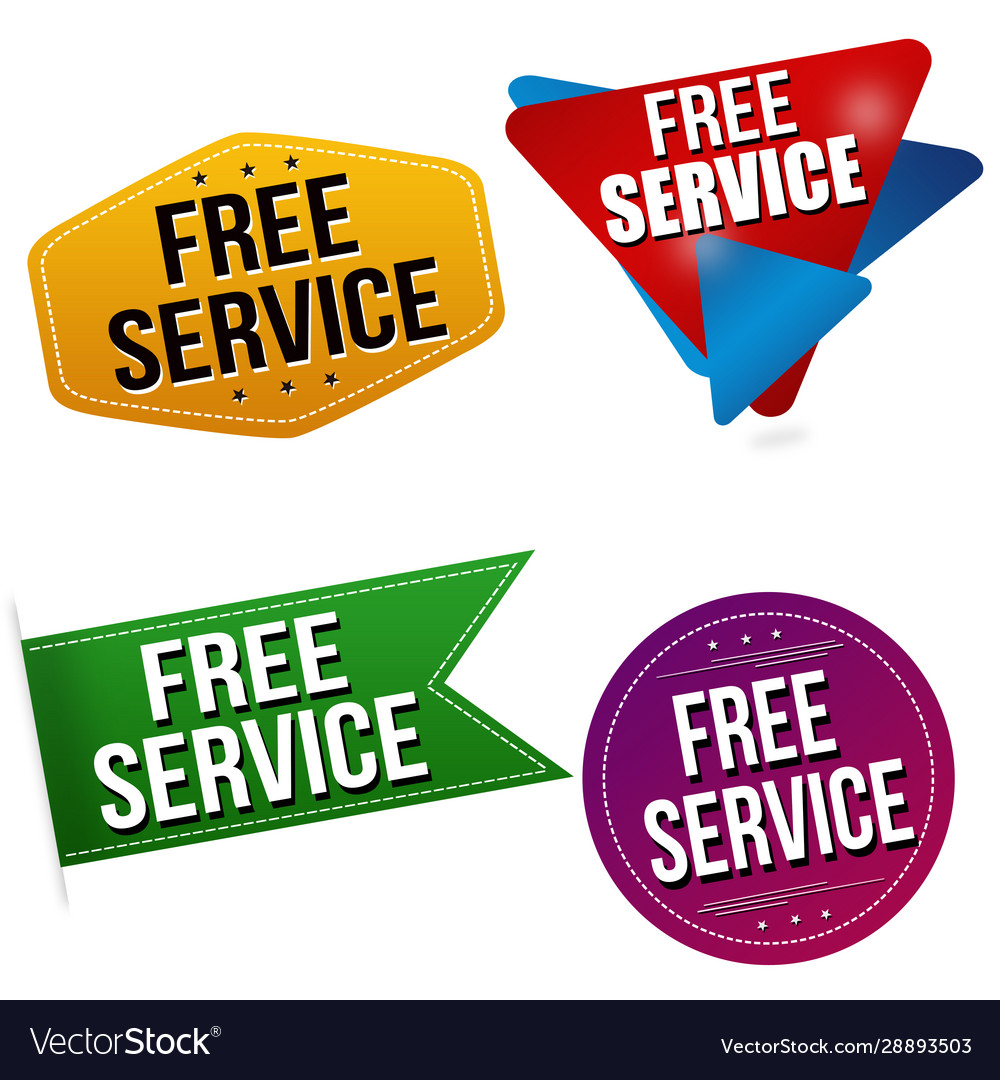 Free Service Sticker Or Label Set Royalty Free Vector Image