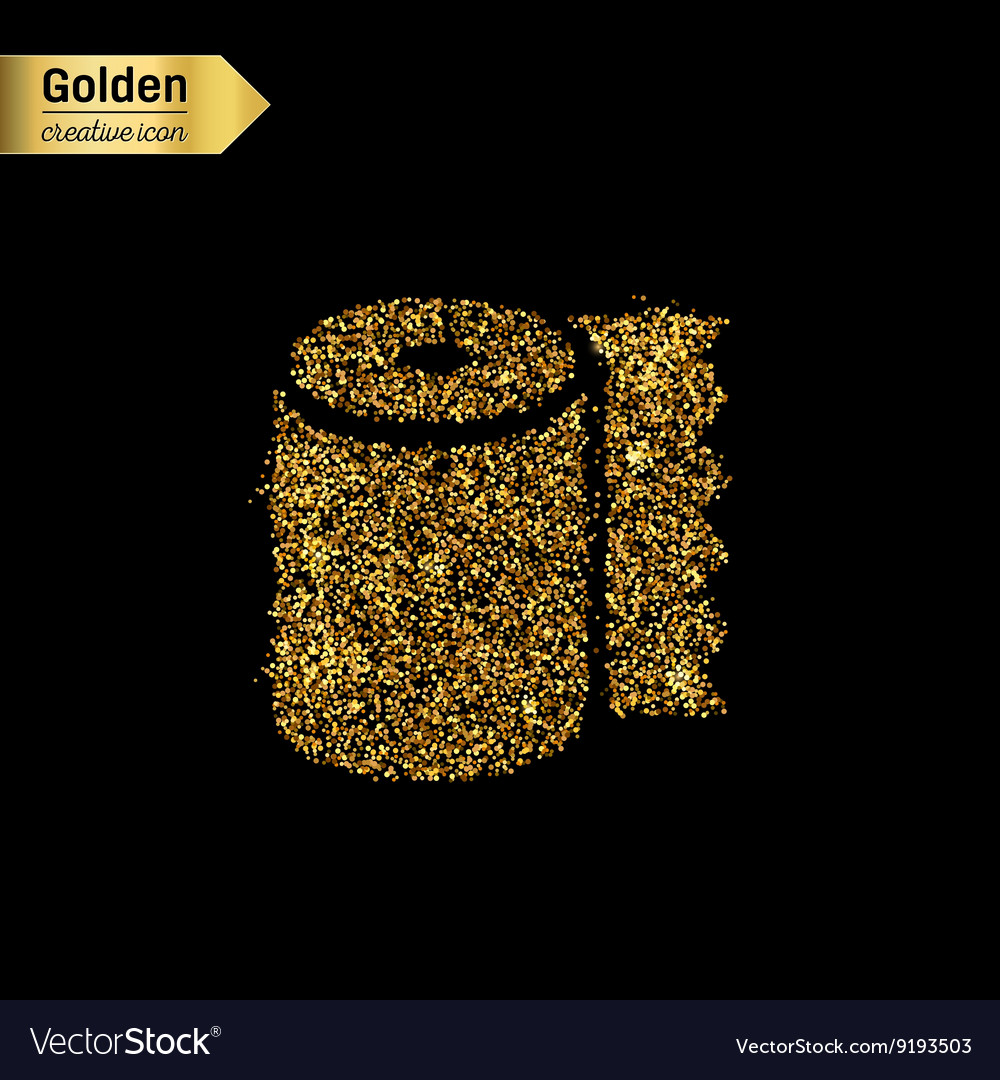 Gold Glitter Ikone der Toilette isoliert