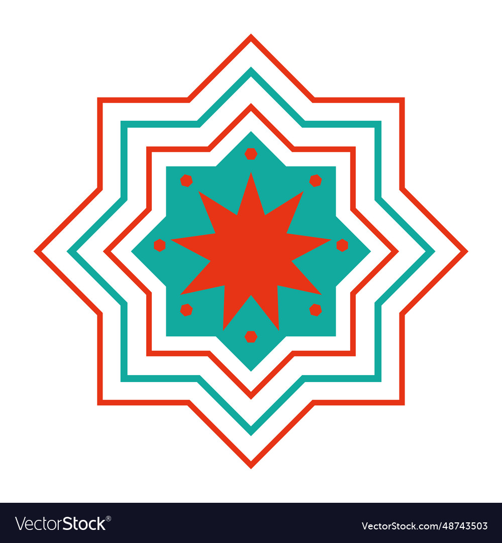 Islamic star colored Royalty Free Vector Image